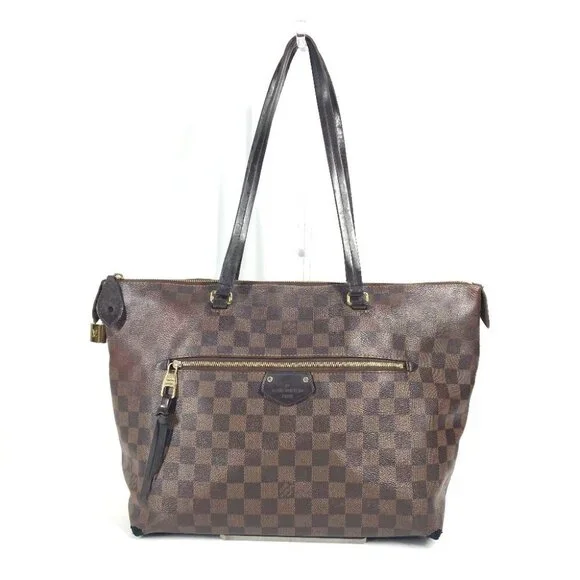 LOUIS VUITTON N41013 Damier Iena MM Shoulder Bag Tote Bag Canvas Ebene Brown - Picture 1 of 16